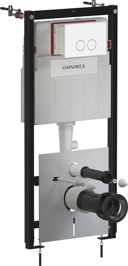 Set rezervor WC cu cadru Omnires StrongFrame cu spalare ECO si clapeta Minimal alb mat
