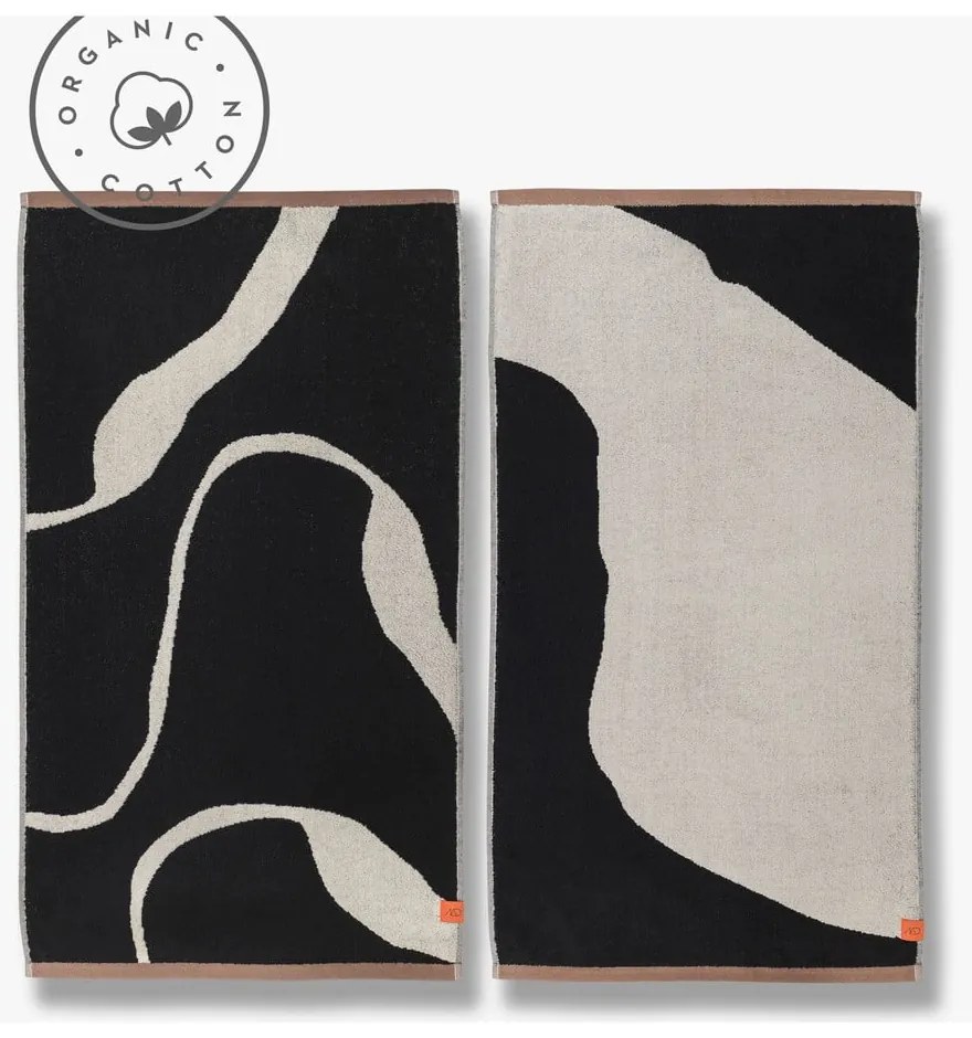 Prosoape negre-albe 2 buc. din bumbac organic 50x90 cm Nova Arte – Mette Ditmer Denmark