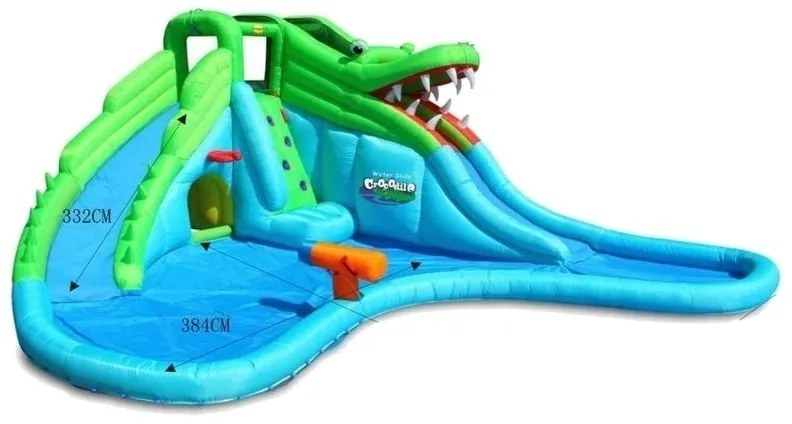Saltea gonflabila Crocodil cu tobogane cu apa