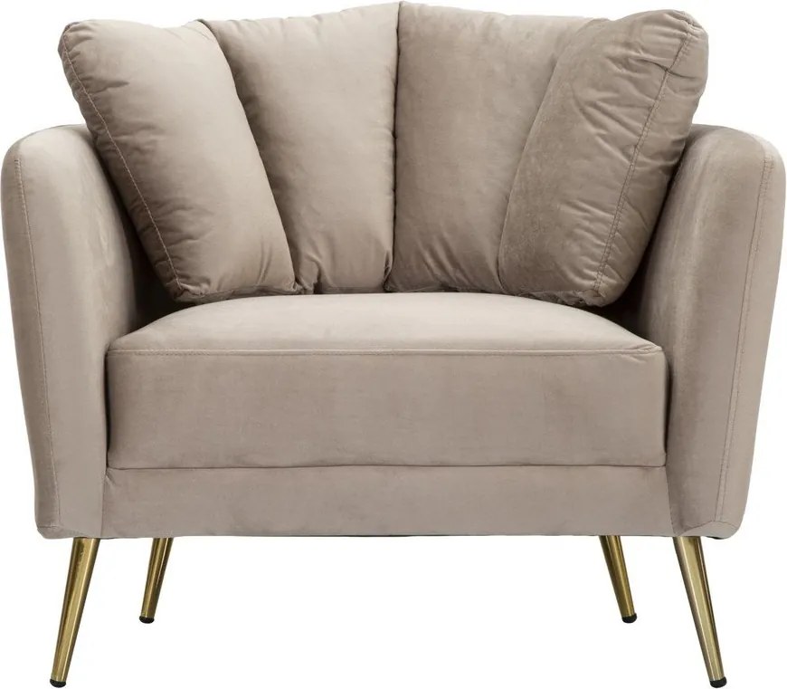 Fotoliu taupe cu tapițerie din catifea Kiev – Mauro Ferretti