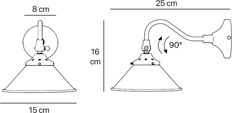 Aplica de perete stil industrial din alama personalizabila Alice