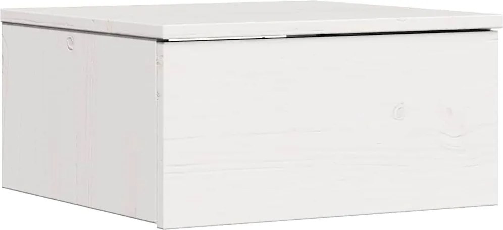 vidaXL Noptieră cu sertar Alb 37 x 35 x 18,5 cm Lemn masiv de pin