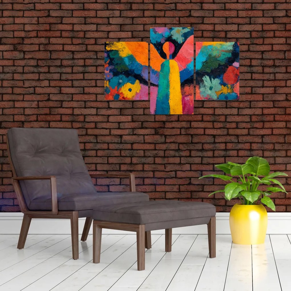 Tablou - Înger abstract cu flori (90x60 cm)