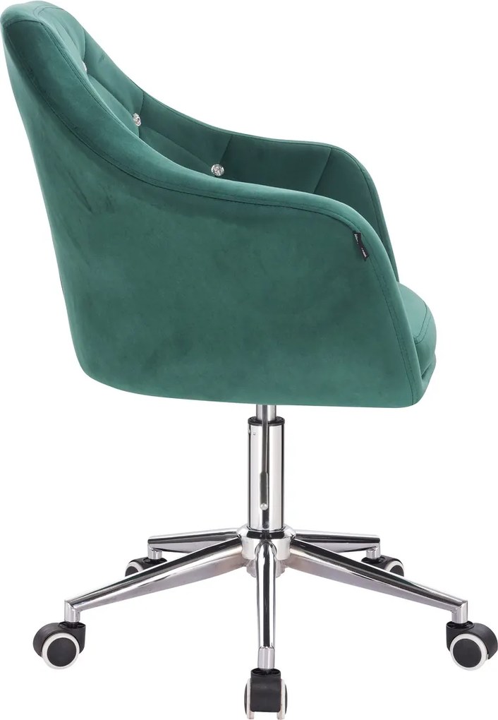 HR830CK Scaun Verde Catifea cu Bază Cromata