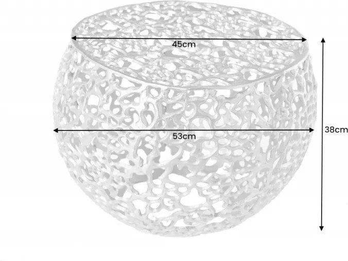 Masuta cu aspect deosebit Leaf 55cm, auriu