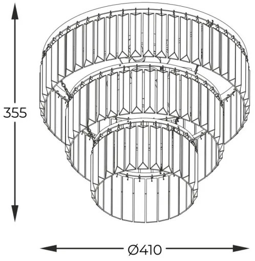 Lustră aplicată Zuma Line P17127-4-BK TIFANNY 4xE14/40W/230V negru