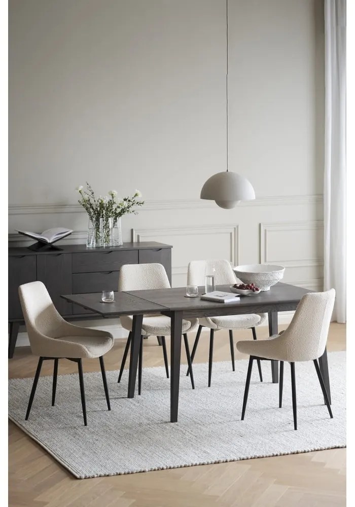 Masă de dining extensibilă din lemn masiv de stejar 120x80 cm Filippa - Rowico