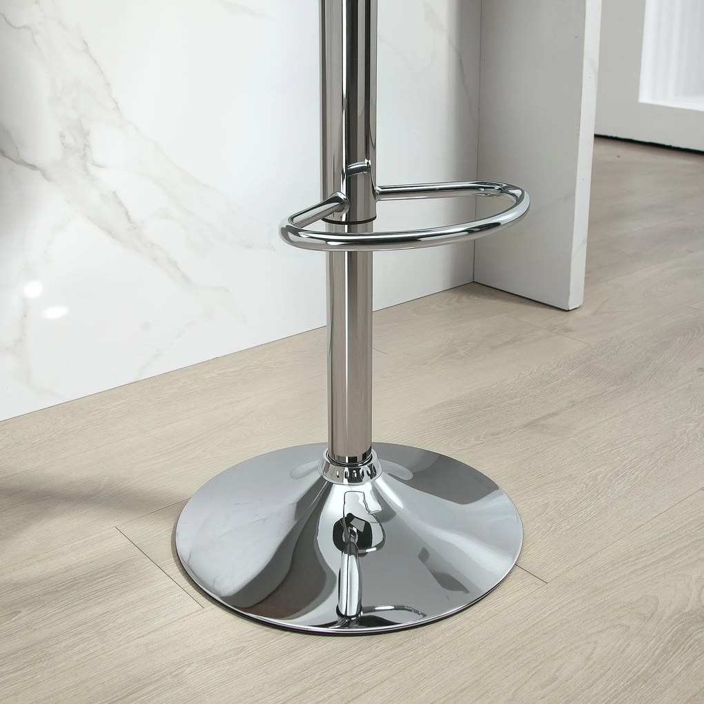 Homcom Set 2 Scaune Bar – Reglabile, Cu Spatar si Pivotante | Aosom Romania