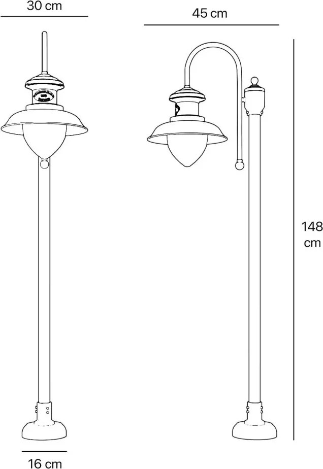 Stalp exterior IP44 realizat manual din alama Amalfi