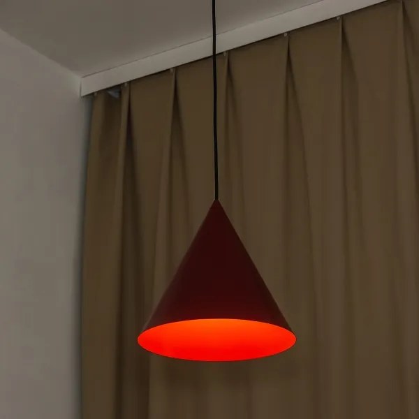 Lampă suspendată pe cablu ETNA II, 1xE27/15W/230V, Ø 25 cm, roșu