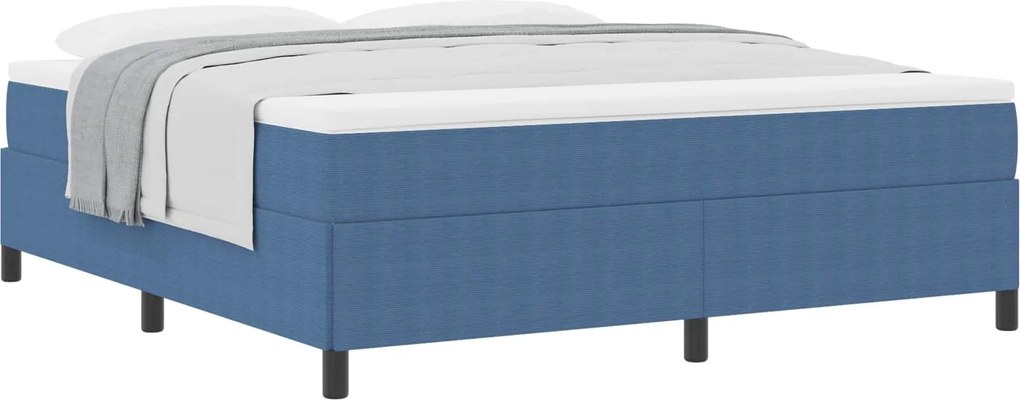 vidaXL Pat cu arcuri albastru 180 x 200 cm Țesătură din corduroy