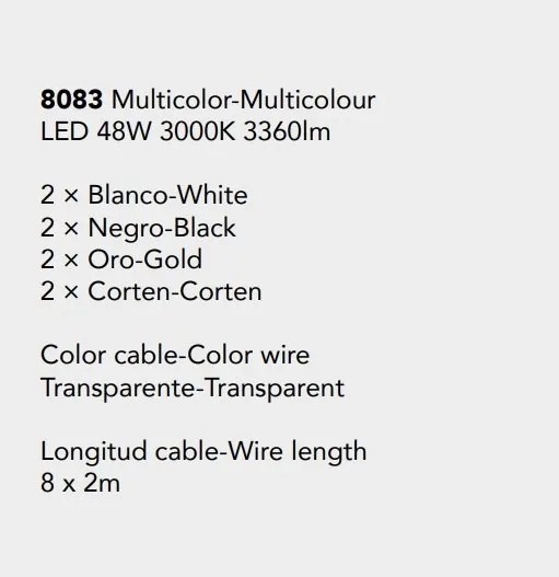 Lustra cu 8 pendule LED design modern minimalist CALA multicolor