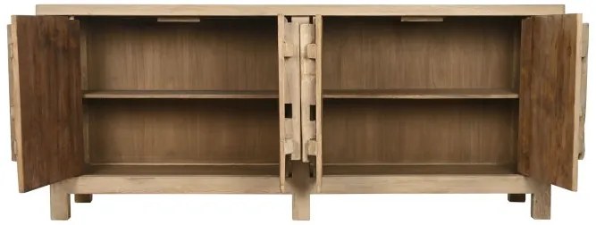 Bufet din lemn masiv reciclat, sculptat manual, Ervino