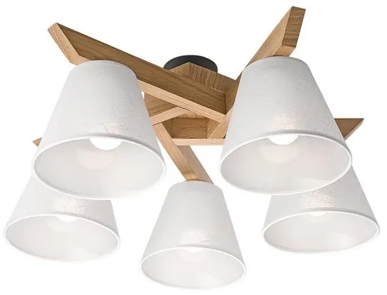 Lustr ANTONIO 5xE14/40W/230V, montaj plafon, stejar