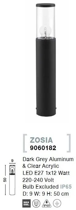 Stalp mic pentru iluminat exterior IP54 ZOSIA