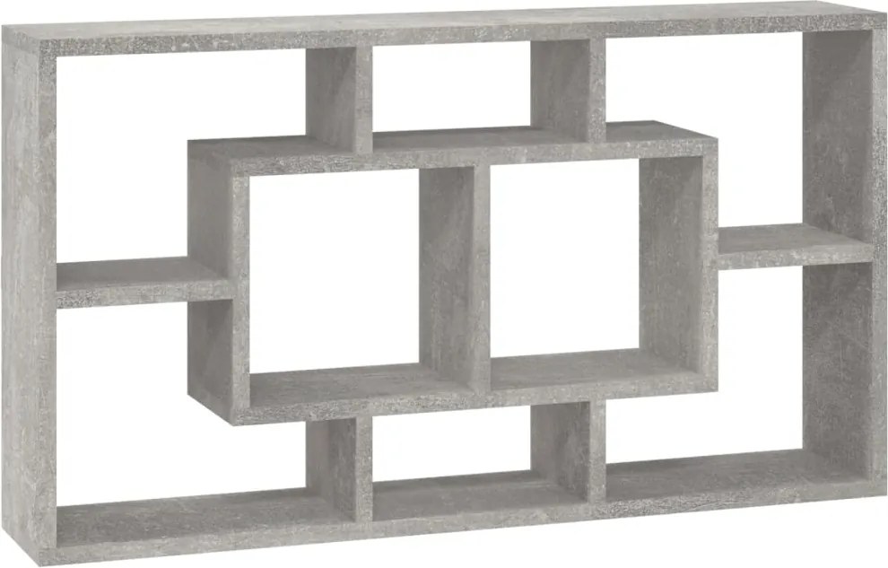 vidaXL Raft prezentare suspendat pe perete 8 compartimente, gri beton