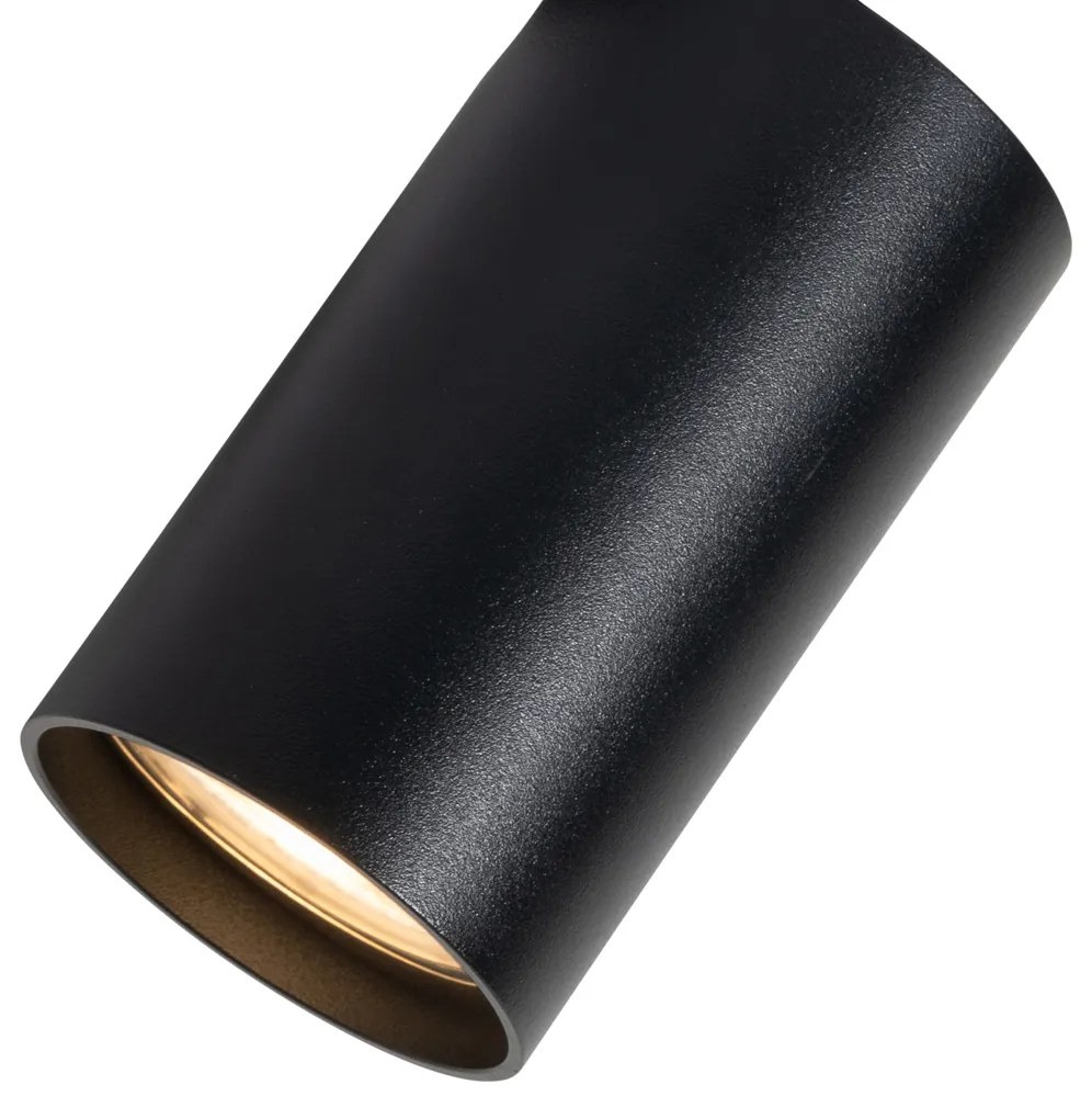 Set de 6 spoturi încastrate moderne negre GU10 50mm - Chels