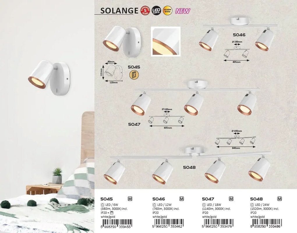 Lustra aplicata cu 4 spoturi LED Solange 5048 RX