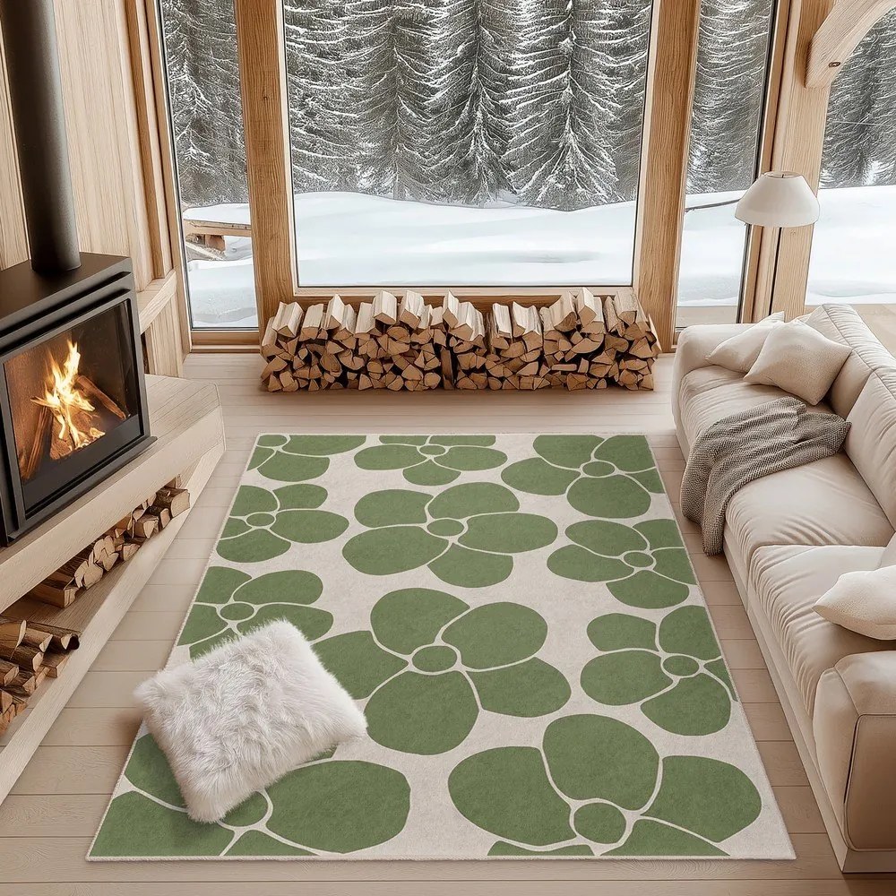 Covor tip traversă verde lavabil 60x230 cm Green Meadow – Mila Home