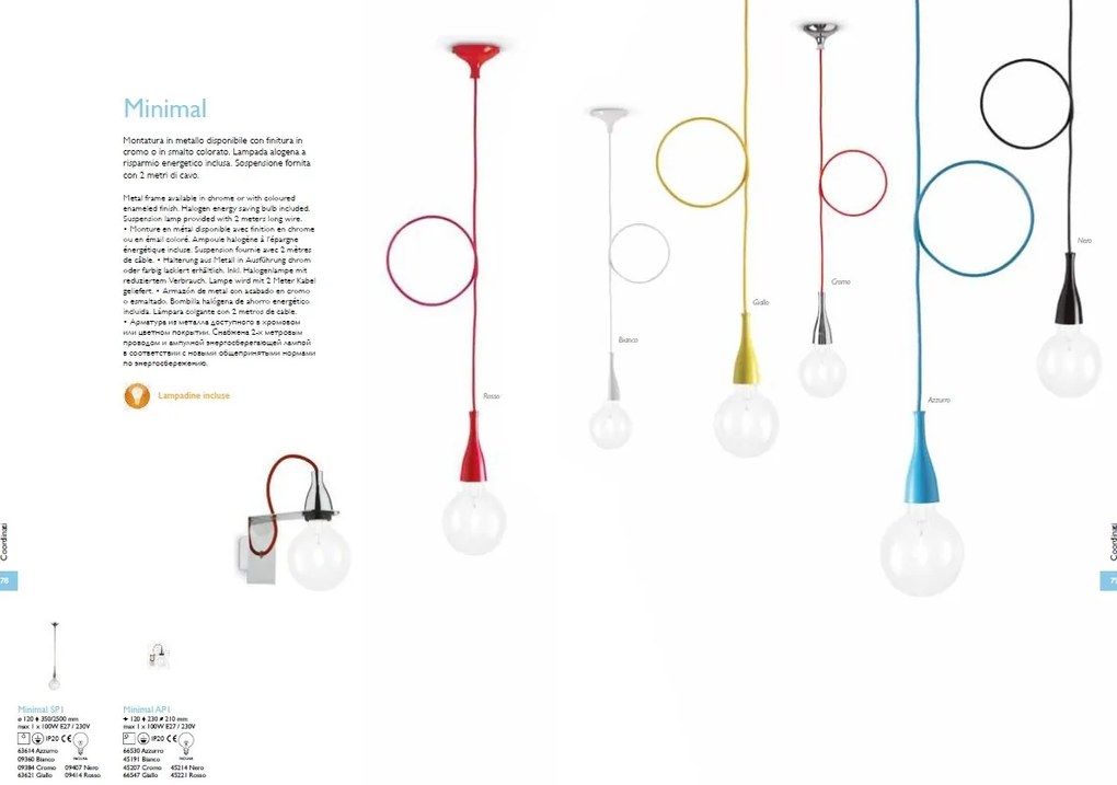 Pendul modern diametru 12cm MINIMAL SP1 Bianco 009360