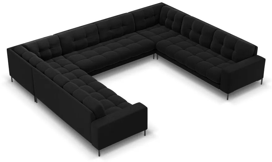 Coltar 9 locuri Bali velvet/picioare negre – L327 x l256 x h75