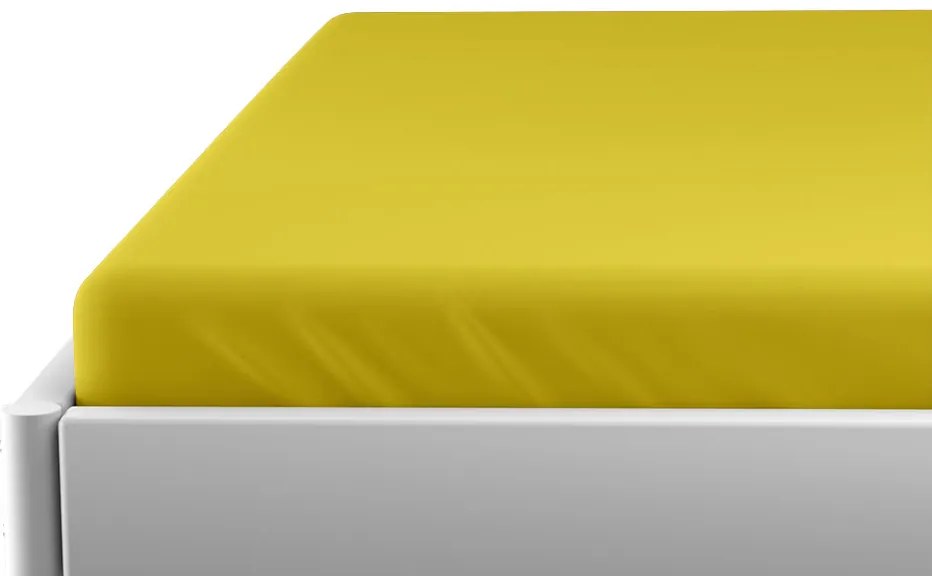 Cearsaf Jersey cu elastic pentru patut copii 70x140 cm galben
