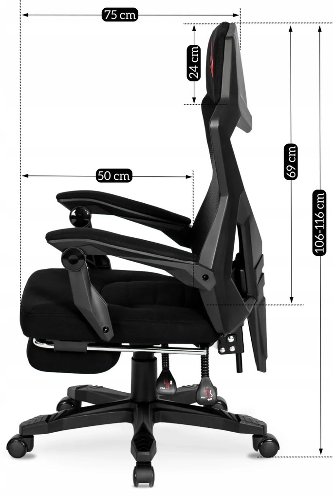 JAKS Scaun de gaming BING negru