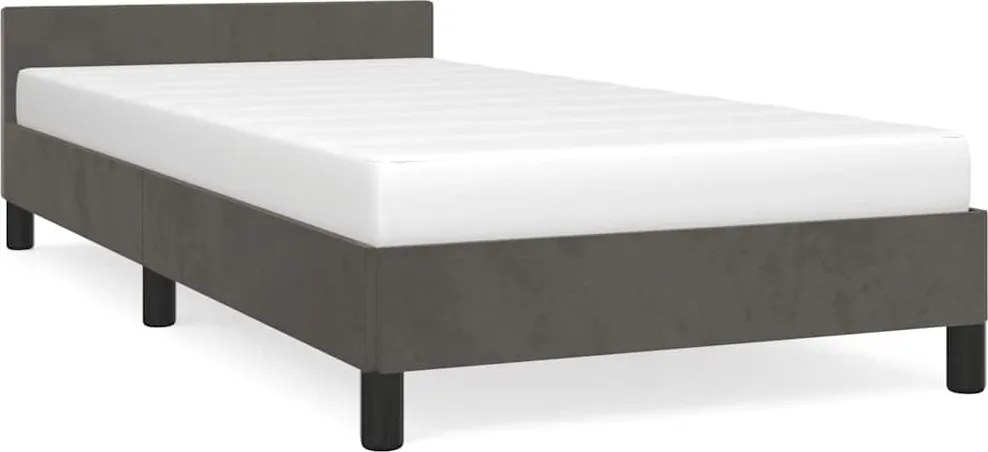 vidaXL Cadru de pat fără saltea, gri închis, 80x200 cm, catifea