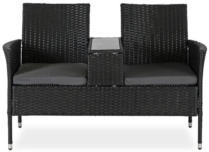 JAKS Mobilier din ratan negru Kent