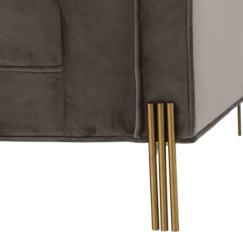 Fotoliu elegant design LUX Sienna, catifea gri 113196 HZ