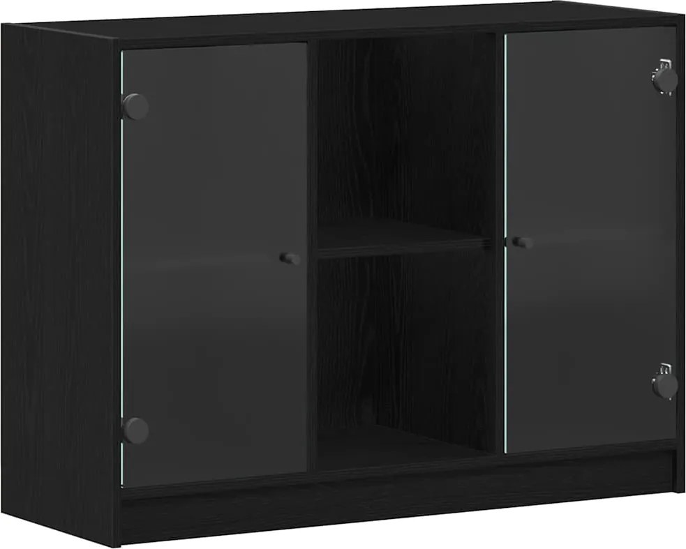 vidaXL Bufet Stejar Negru 100 x 37 x 75.5 cm