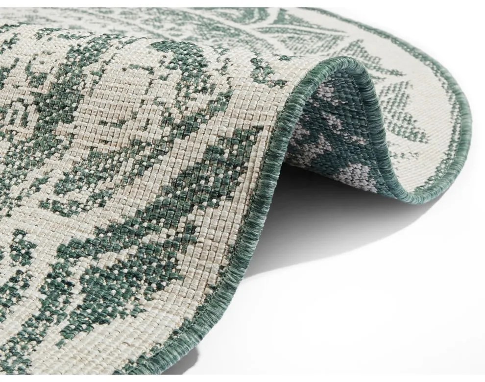 Covor adecvat pentru exterior NORTHRUGS Siruma, ø 140 cm, verde-crem