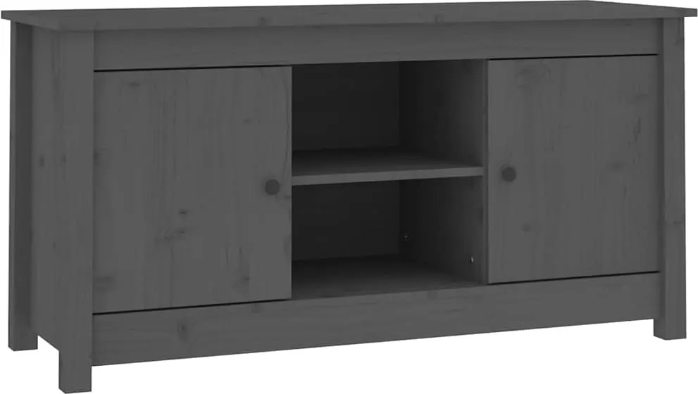vidaXL Comodă TV, gri, 103x36,5x52 cm, lemn masiv de pin
