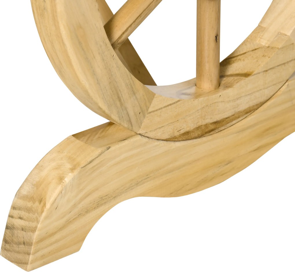 Outsunny Bancă de Grădină cu 2 Locuri, Design cu Roți, Bancă de Exterior din Lemn de Brad, pentru Terasă, Patio și Curte, 98x50x39,5 cm, Aspect Lemn Natural | Aosom Romania
