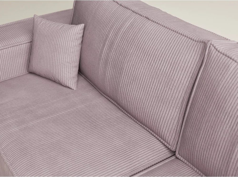 Colțar mov extensibil/cu spațiu de depozitare cu tapițerie din catifea reiată (cu colț pe partea dreaptă/în formă de ”L”) Tonga – Maison de Rêve