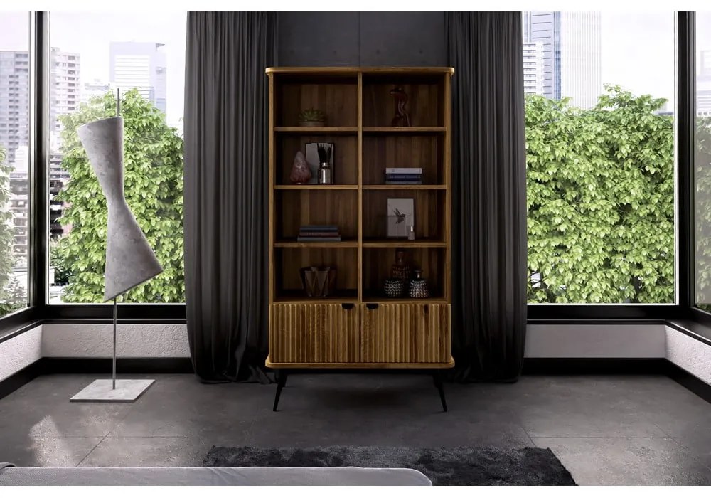 Bibliotecă din lemn de stejar 97x176 cm Kula – The Beds