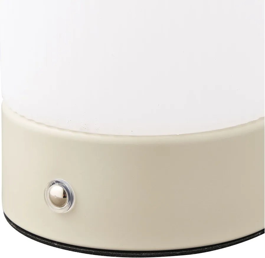 Veioză albă/taupe din metal cu abajur din plastic (înălțime 18 cm) Ashford – House Nordic