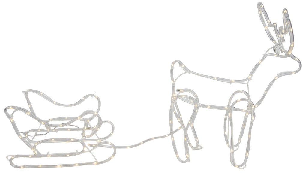 Lampă de podea de Crăciun Ren cu sanie 116cm Incl. LED cu temporizator IP44 - Sori