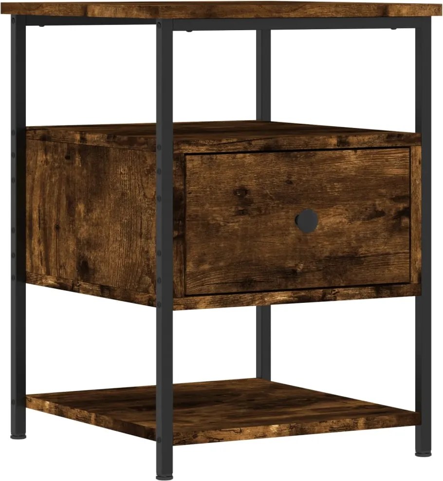 vidaXL Noptieră, stejar fumuriu, 40x42x56 cm, lemn compozit