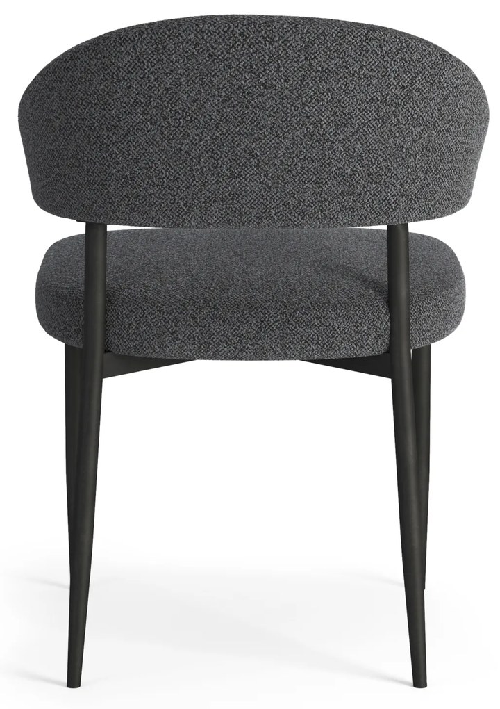 MAZZONI EXPORT IRIS Antracit [Gri închis] (material Monza 130) - SCAUN MODERN TAPIȚAT BOUCLÉ PENTRU SALON/SUFRAGERIE LOFT