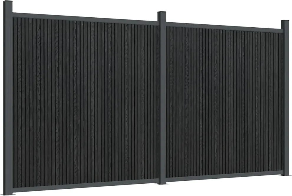 vidaXL Panou pentru gard, gri, 353x186 cm, WPC