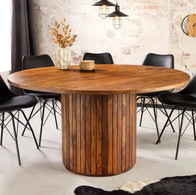 Masa rotunda TRES CHIC 140cm lemn masiv sheesham