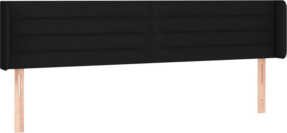 vidaXL Tăblie de pat cu aripioare negru 183x16x78/88 cm textil