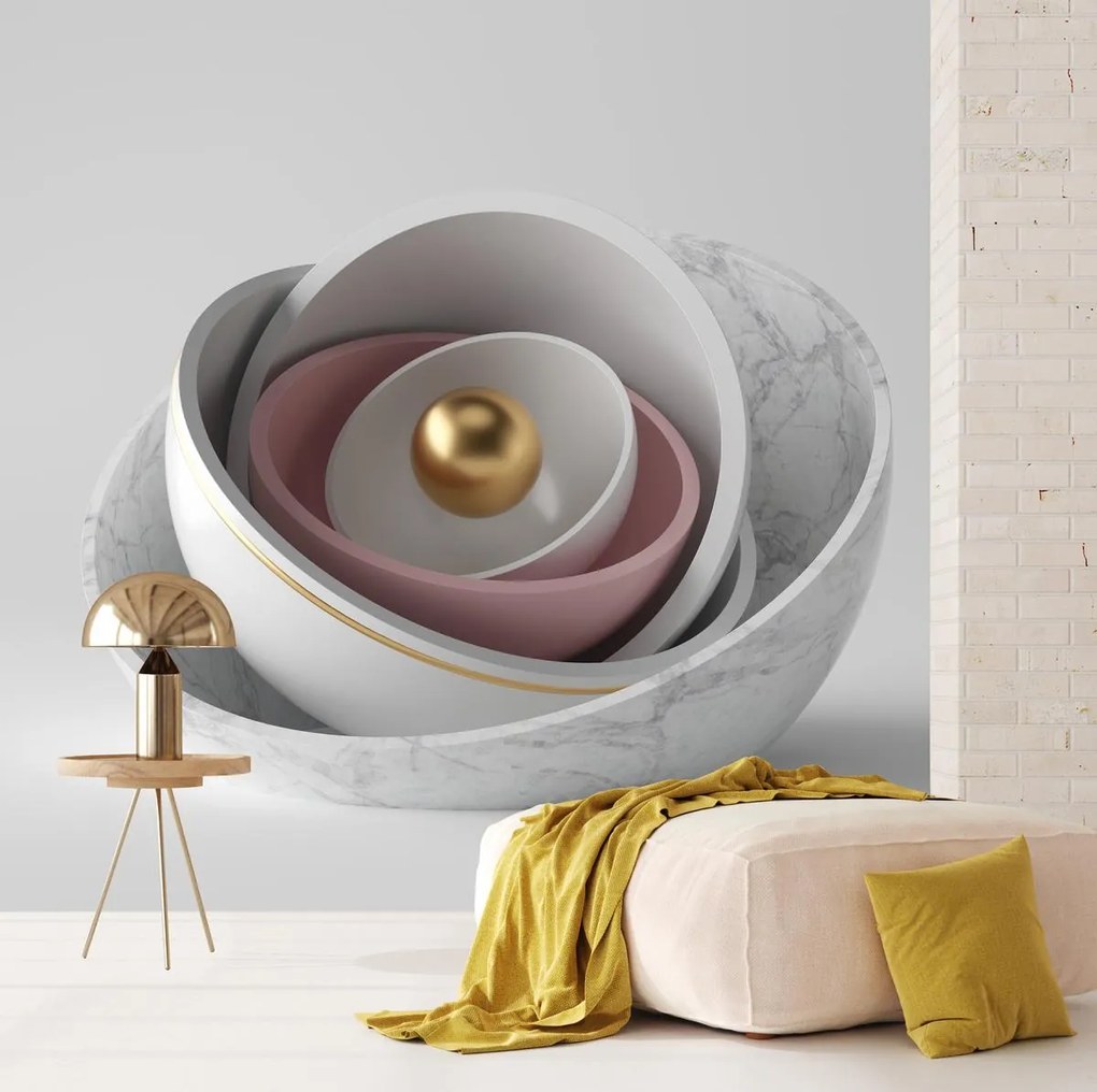 Fototapet - Floare de marmură -3D (147x102 cm)