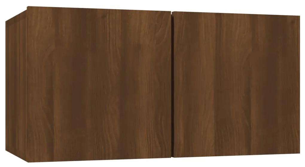 Comode TV de perete, 4 buc., stejar maro, 60x30x30 cm, lemn 4, Stejar brun, 60 x 30 x 30 cm