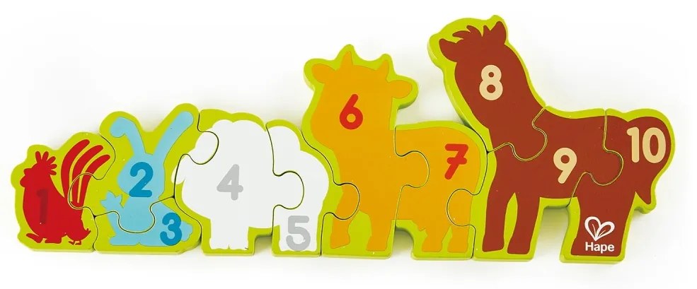 PUZZLE- NUMERE SI ANIMALE DE LA FERMA