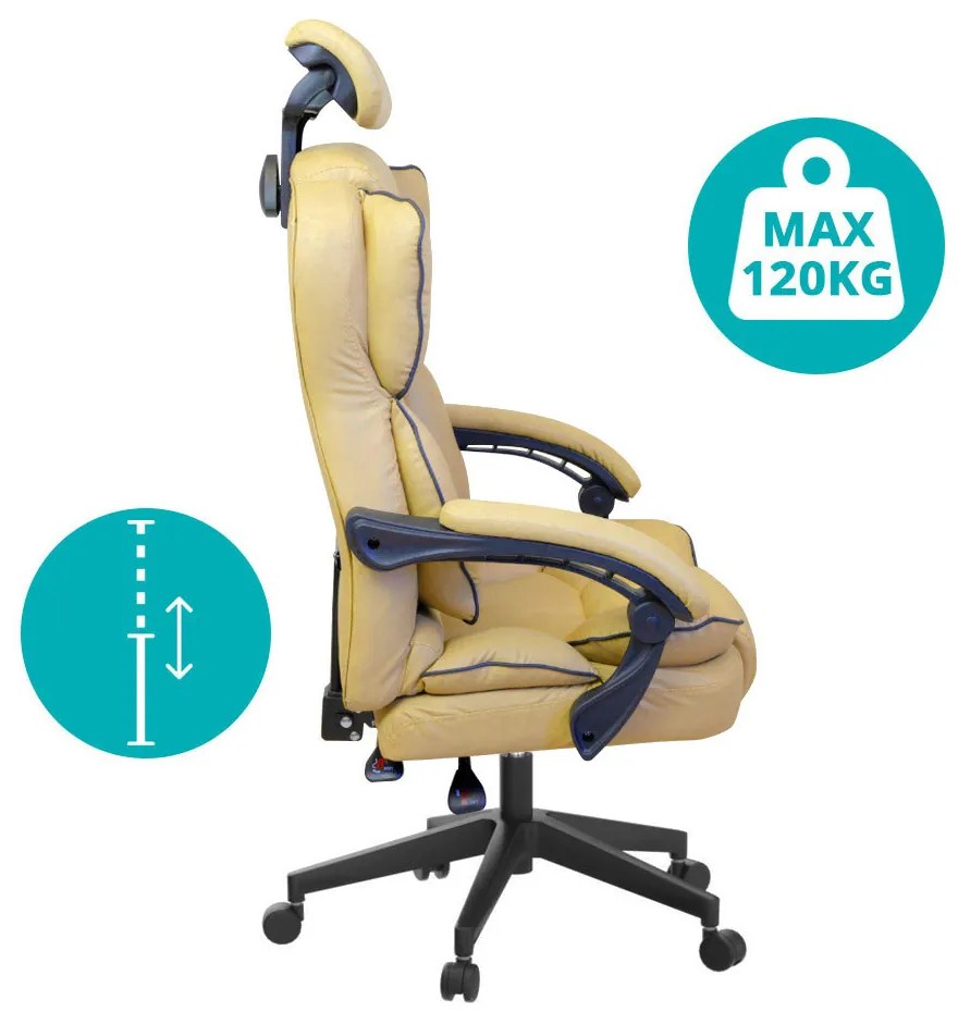 Scaun rotativ directorial Lux-bej
