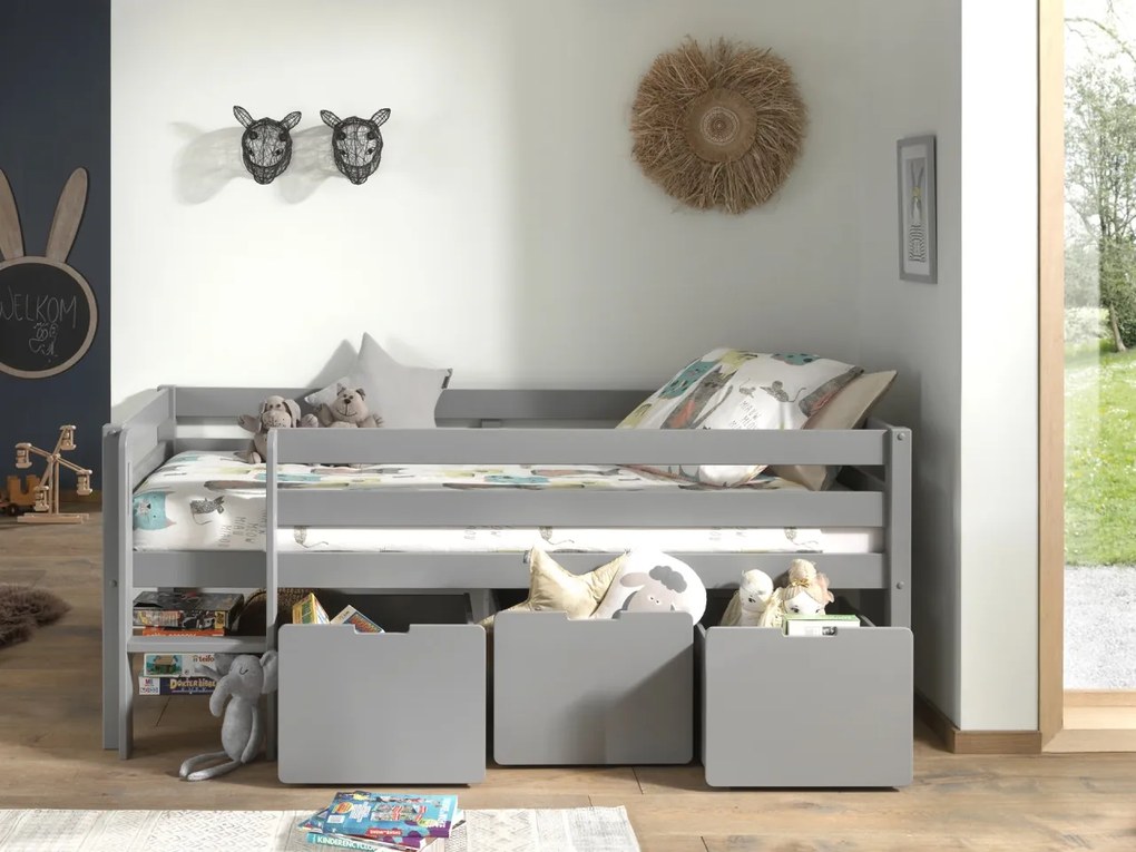 PINO SET DE 3 SERTARE PENTRU Pat copii MATRIMONIAL H85CM GRI