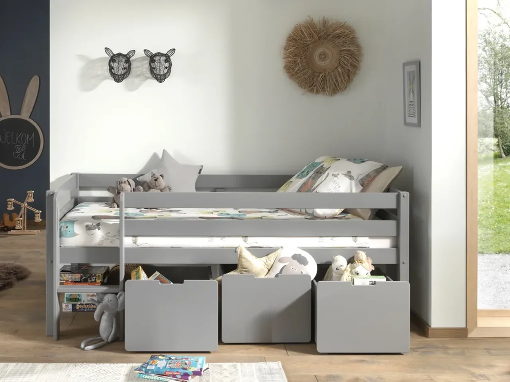 PINO SET DE 3 SERTARE PENTRU Pat copii MATRIMONIAL H85CM GRI