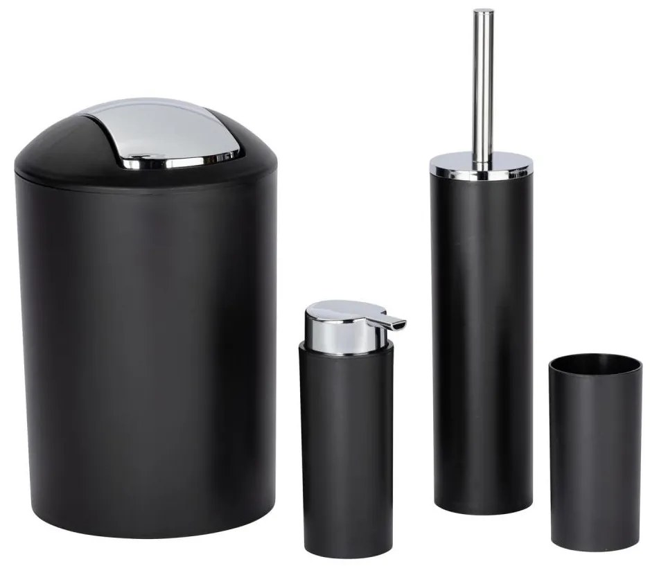 WENKO 24078800 - Set CALVO 6,5 x 13 cm, negru/crom lucios